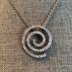 Vtg Silver Swirl Statement Necklace